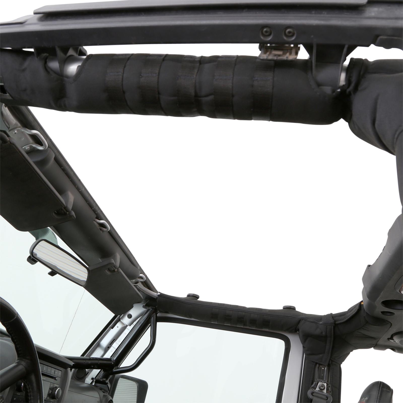 Jeep Wrangler TJ Molle Roll Bar Padding Cover Kit by Smittybilt - Black